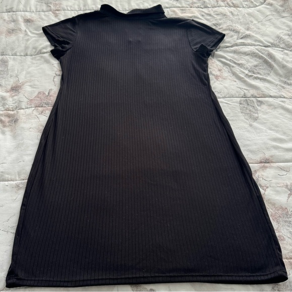 No Boundaries Junior black ribbed 1/4 zip collared bodycon mini dress, size XL - Picture 11 of 14